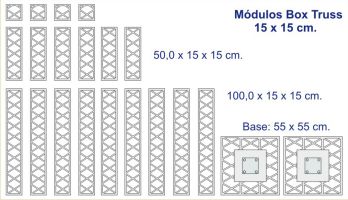 Módulos Box Truss 15 x 15 cm