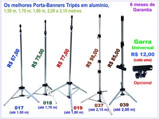 Porta-Banners Tripés em Alumínio Ultra Fortes