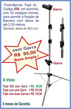 Porta-Banner Tripé código 038 - Perfeito para Banners com altura até 2,35 metros